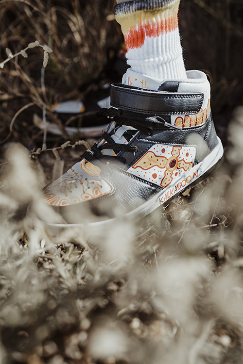 Photo of the student's customised shoes.