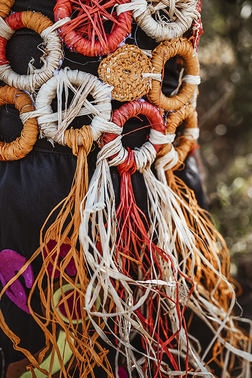 Close up image of the student's clothing art piece.